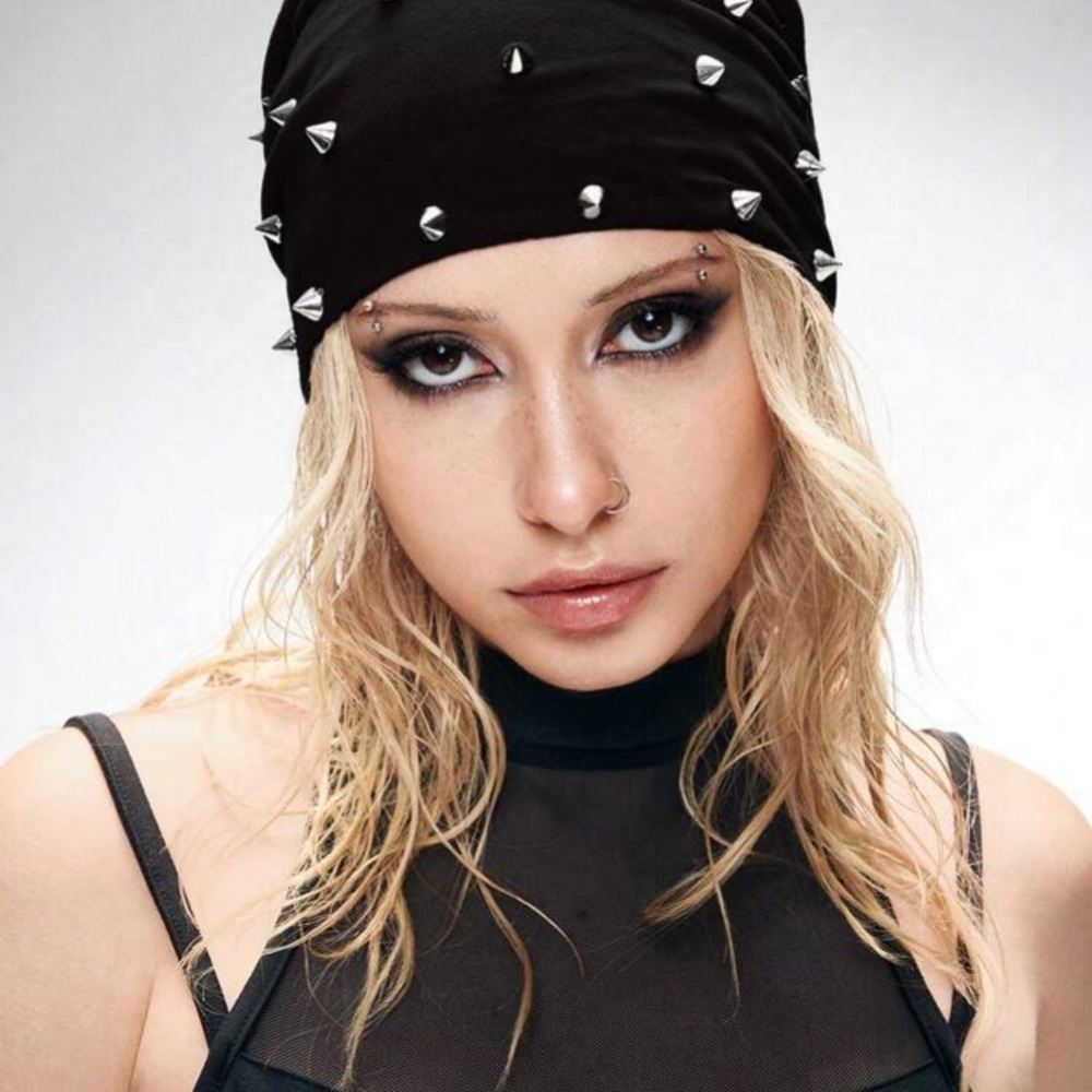 Edgy Black Studded beanie